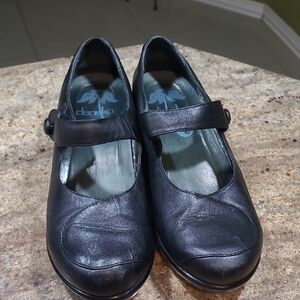 Dasnko Abby Marie Jane Black Leather Slip On Shoes Size EU38 / US 7.5-8